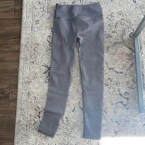 purple and grey fabletics leggings